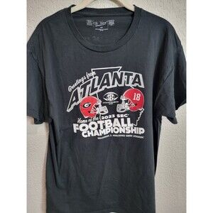 Vintage-style Atlanta Football SEC Championship 2023 T-shirt. Black Large